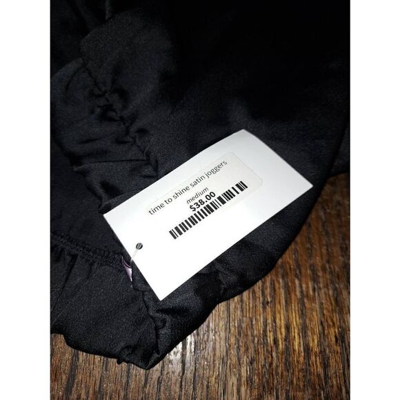 New Medium lalavon Riffraff Time to Shine Satin Joggers Elastic Waist Pants NWT - Picture 6 of 6